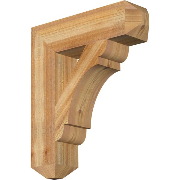 Ekena Millwork Olympic Craftsman Rough Sawn Bracket, Western Red Cedar, 6"W x 24"D x 28"H BKT06X24X28OLY04RWR - main